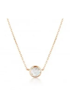 GEORGINI LUCENT WHITE TOPAZ ROSE GOLD NECKLACE IP816RG
