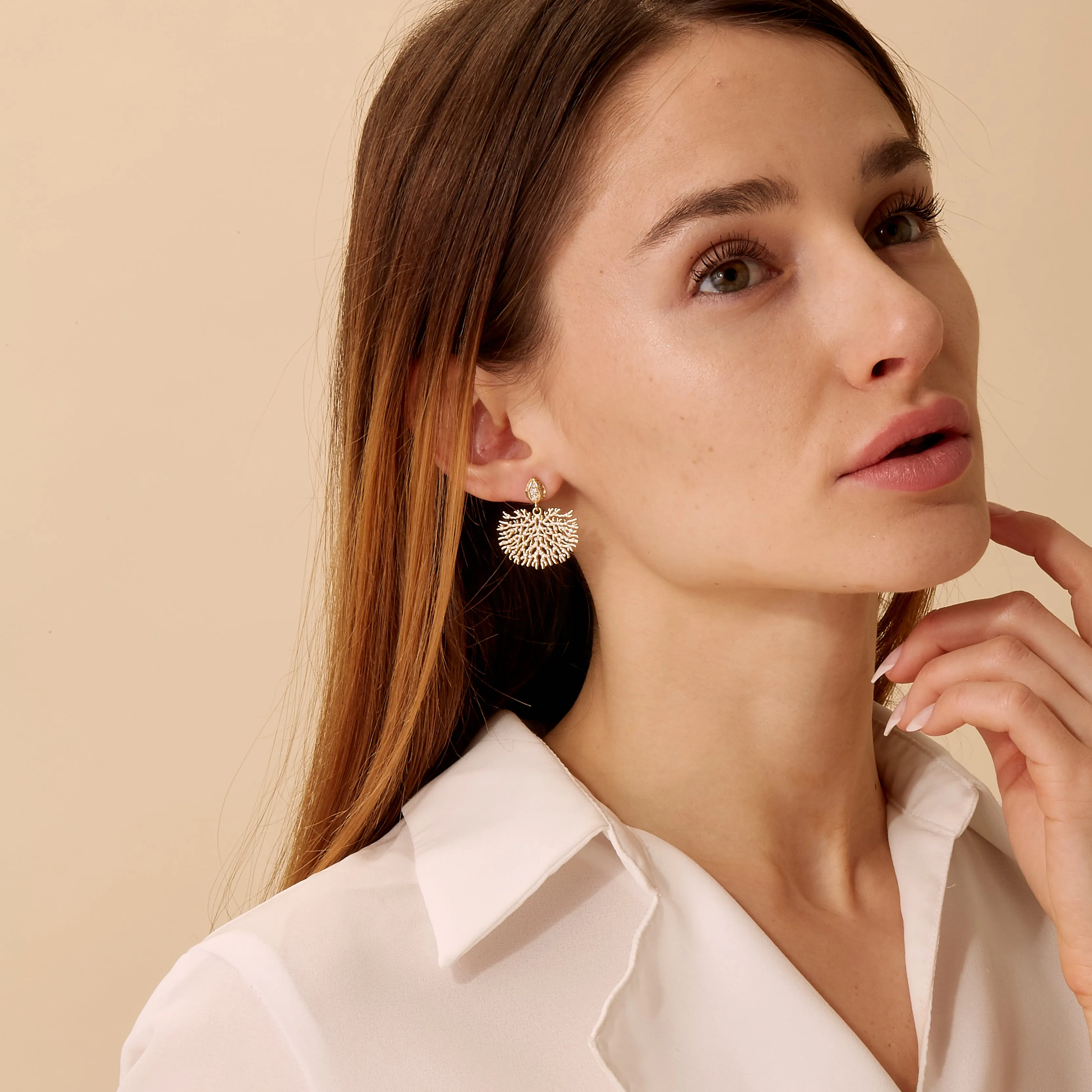 Gold Coral Reef Earrings