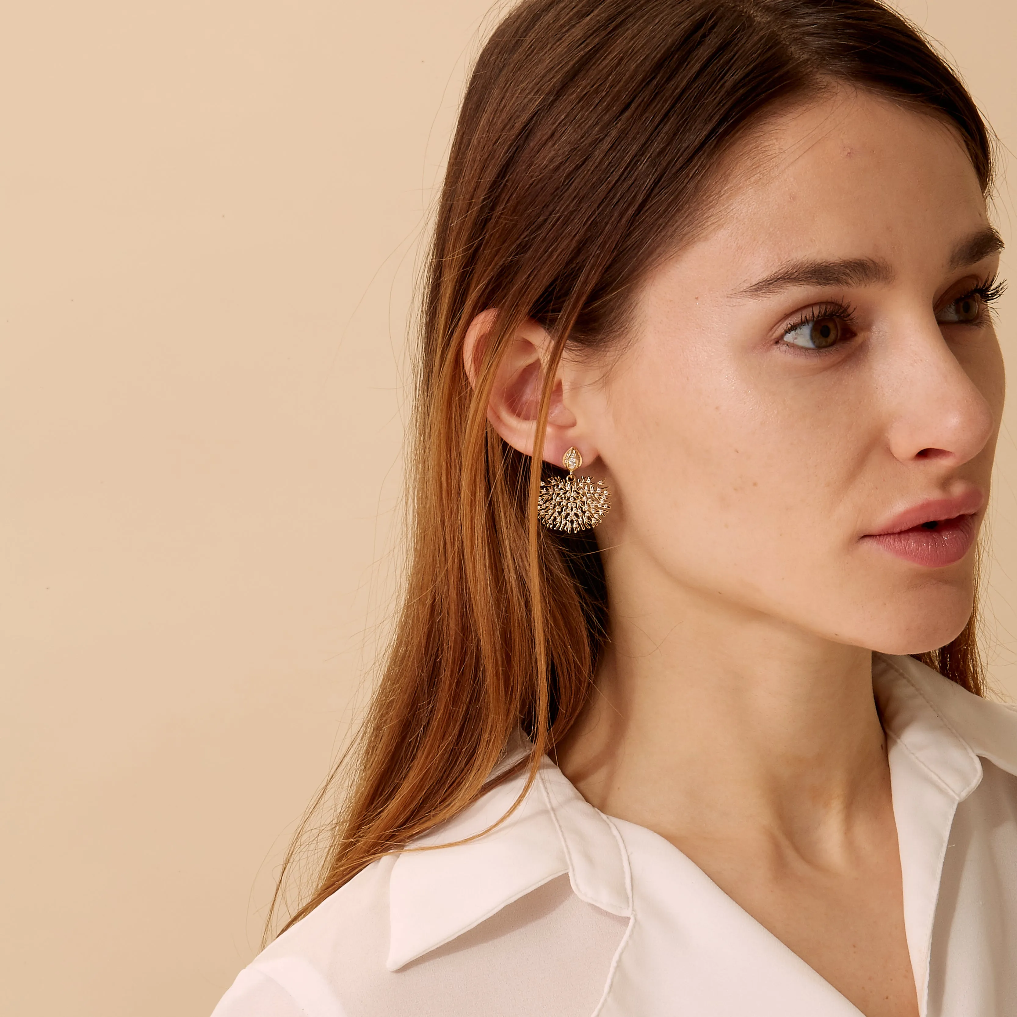 Gold Coral Reef Earrings