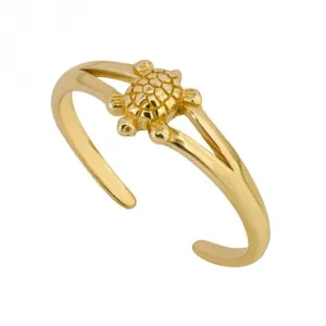 Gold Plated Turtle Toe Ring R3854