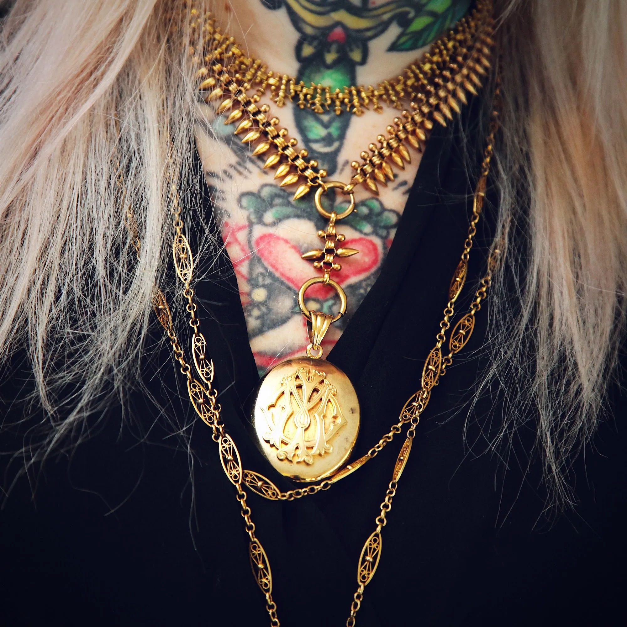 Grand Victorian 'In Memory Of' Locket & Collarette