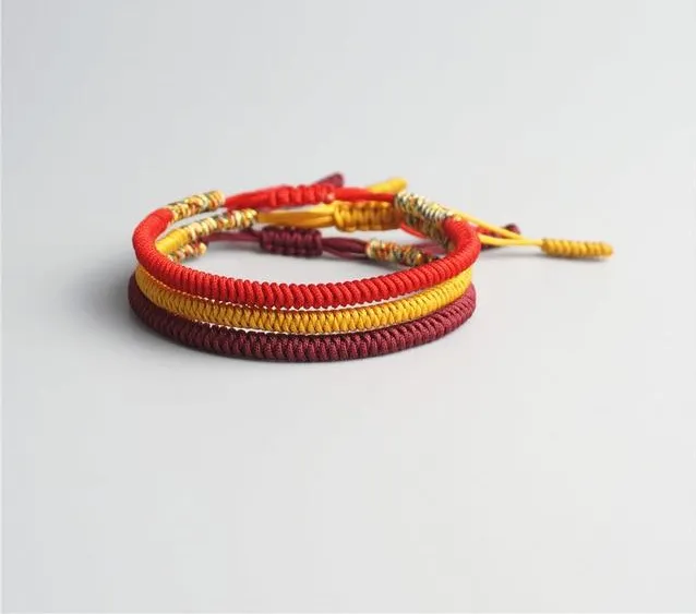 Handmade Lucky Buddhist Bracelet Sliding Knot Bracelet Protection