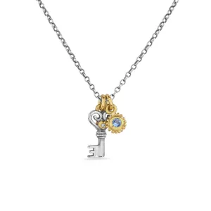 Heart Key & Birthstone Necklace