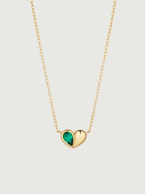 Heart Shape Emerald Necklace