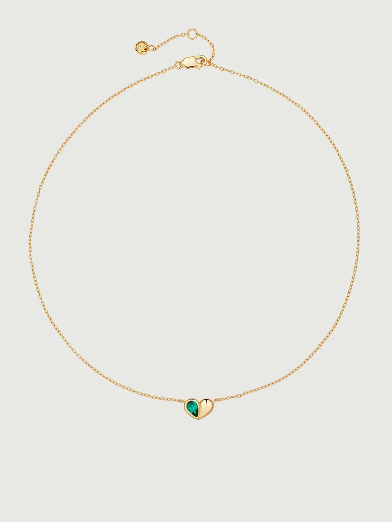 Heart Shape Emerald Necklace