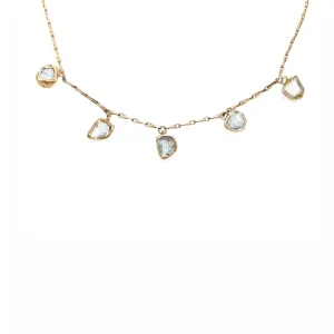 Immersion Five Stone Necklace (Aquamarine)