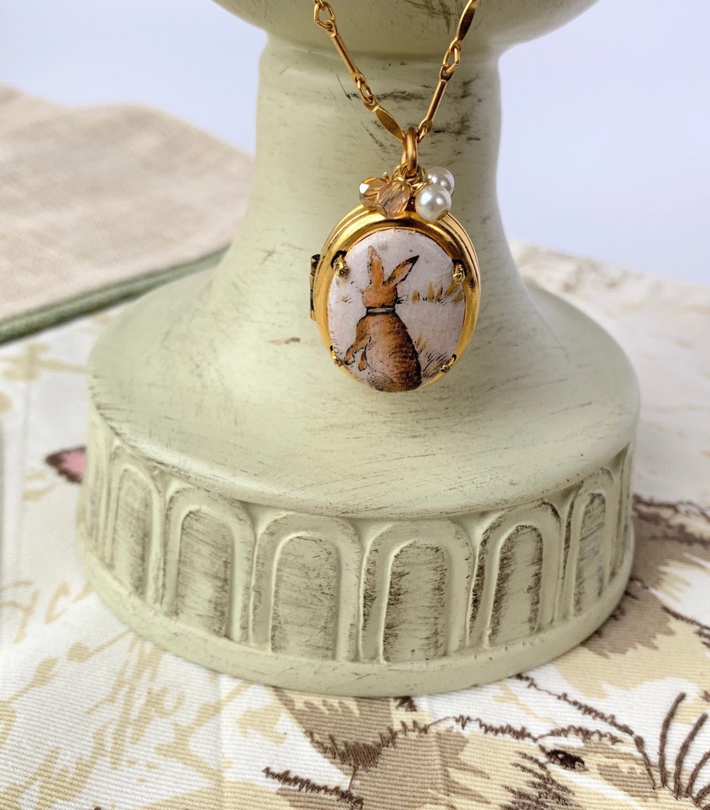 Jack Rabbit Locket Pendant Necklace