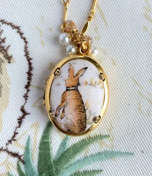 Jack Rabbit Locket Pendant Necklace