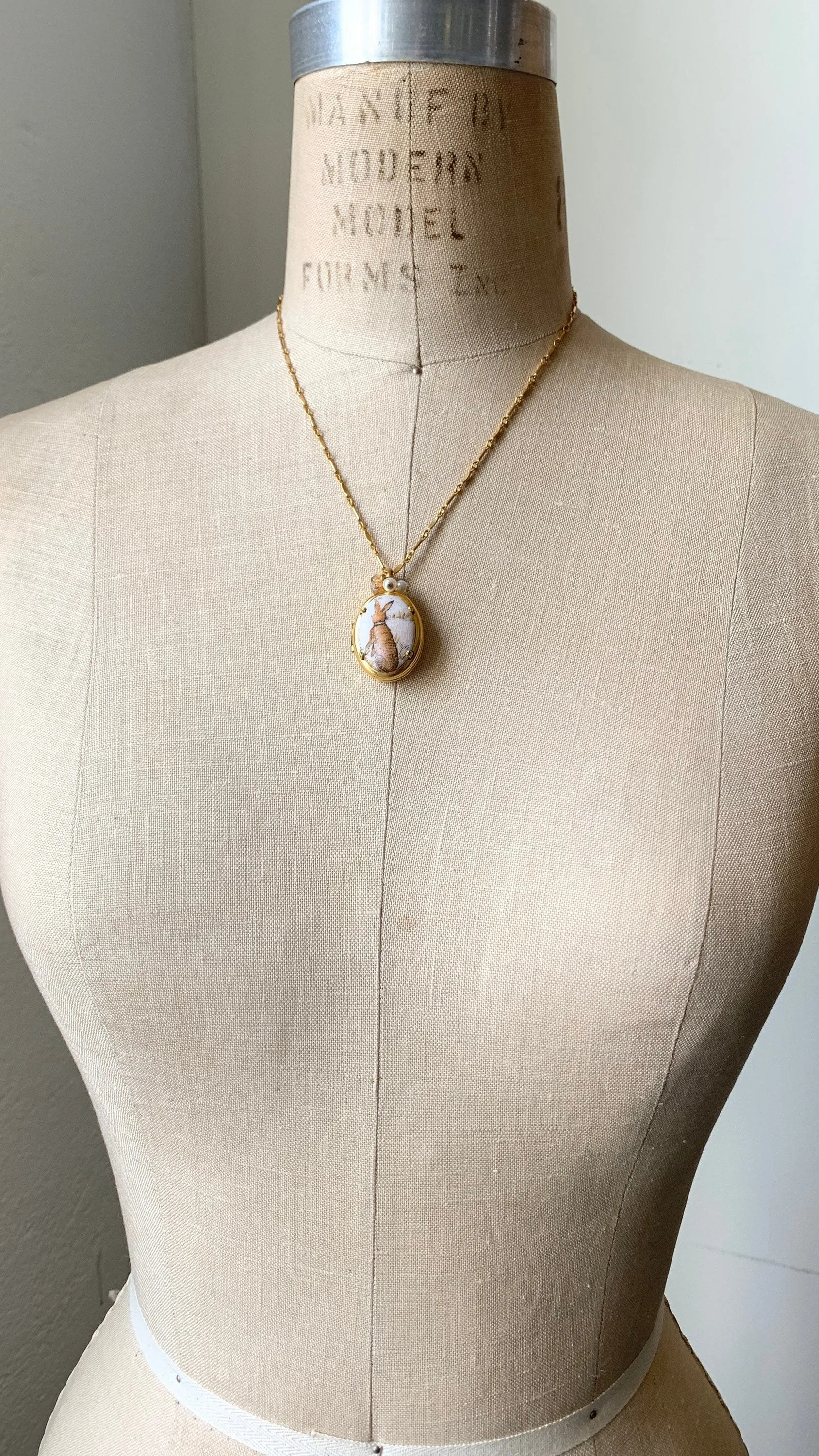 Jack Rabbit Locket Pendant Necklace