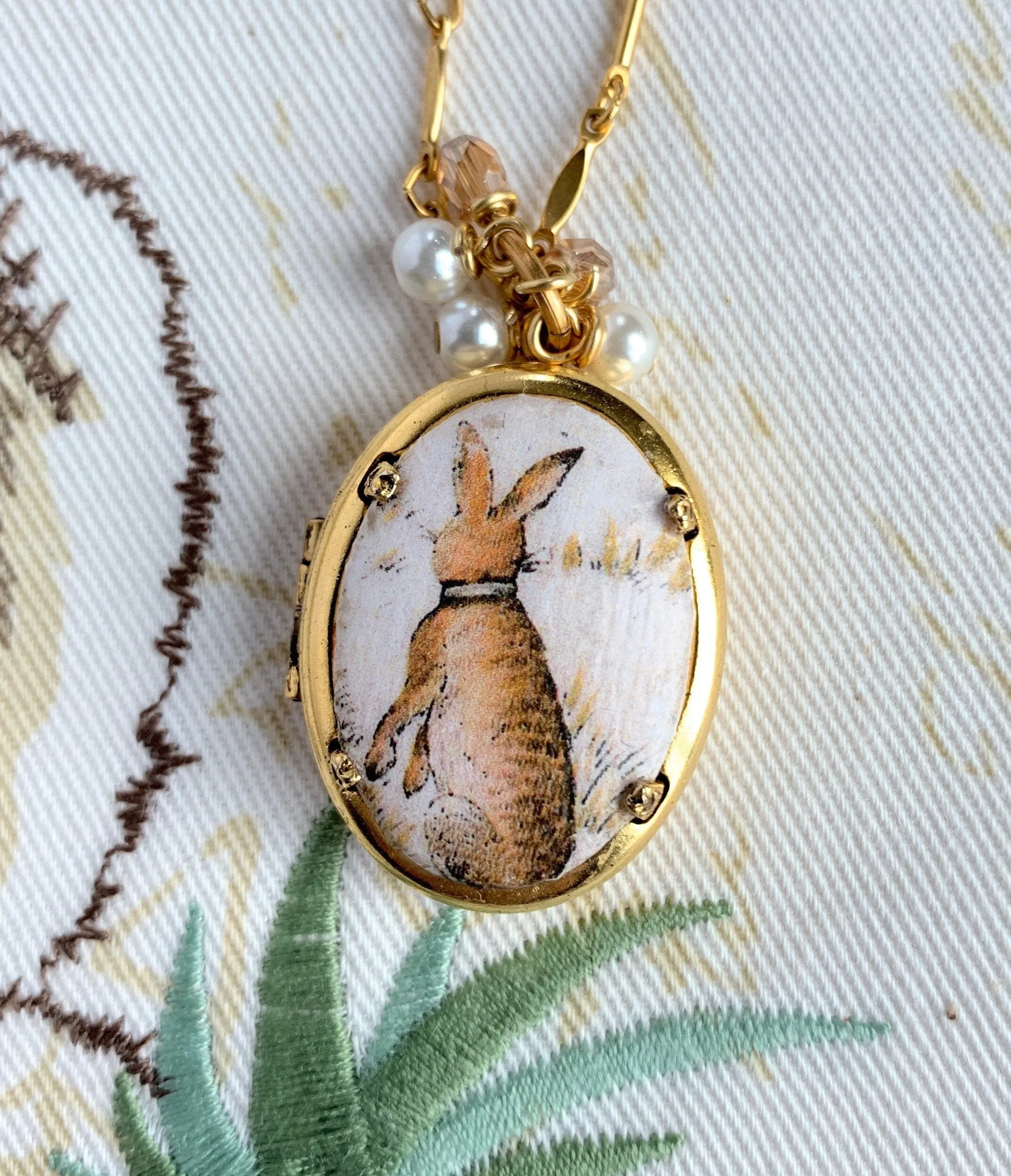 Jack Rabbit Locket Pendant Necklace