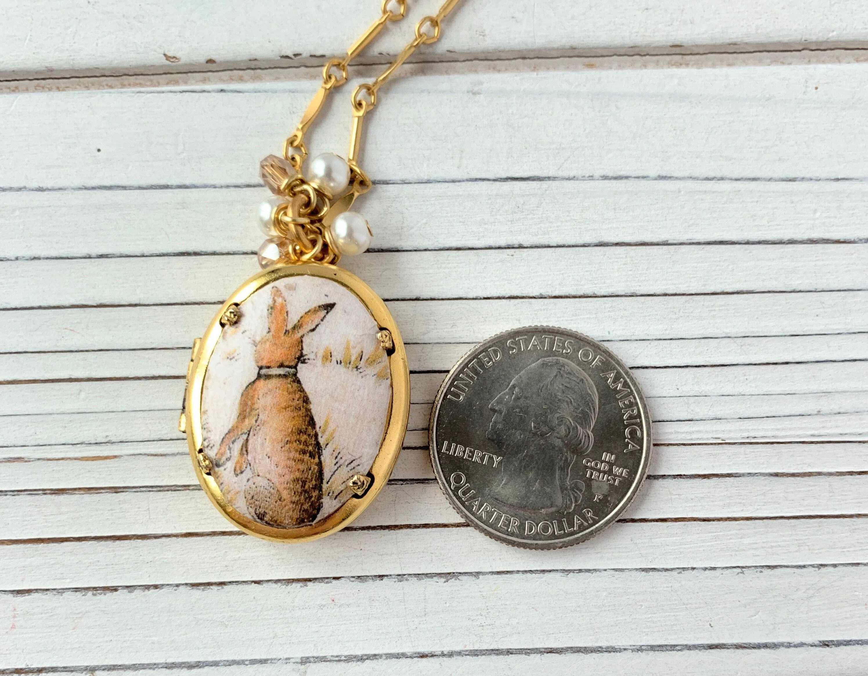 Jack Rabbit Locket Pendant Necklace