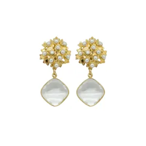Jardin Hydrangea Crystal Quartz Earrings