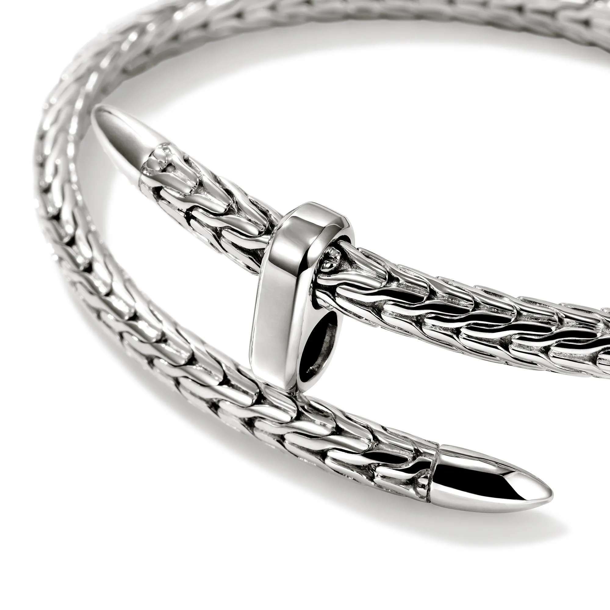 JOHN HARDY LARGE STERLING SILVER SPEAR FLEX CUFF BRACELET