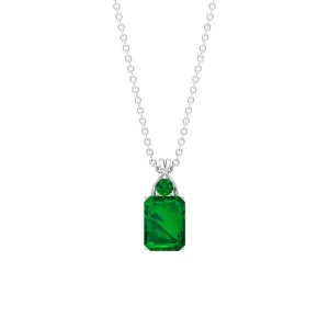 Lab Created Emerald Solitaire Pendant Necklace