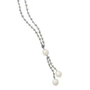 Labradorite Necklace with Pearl Drop