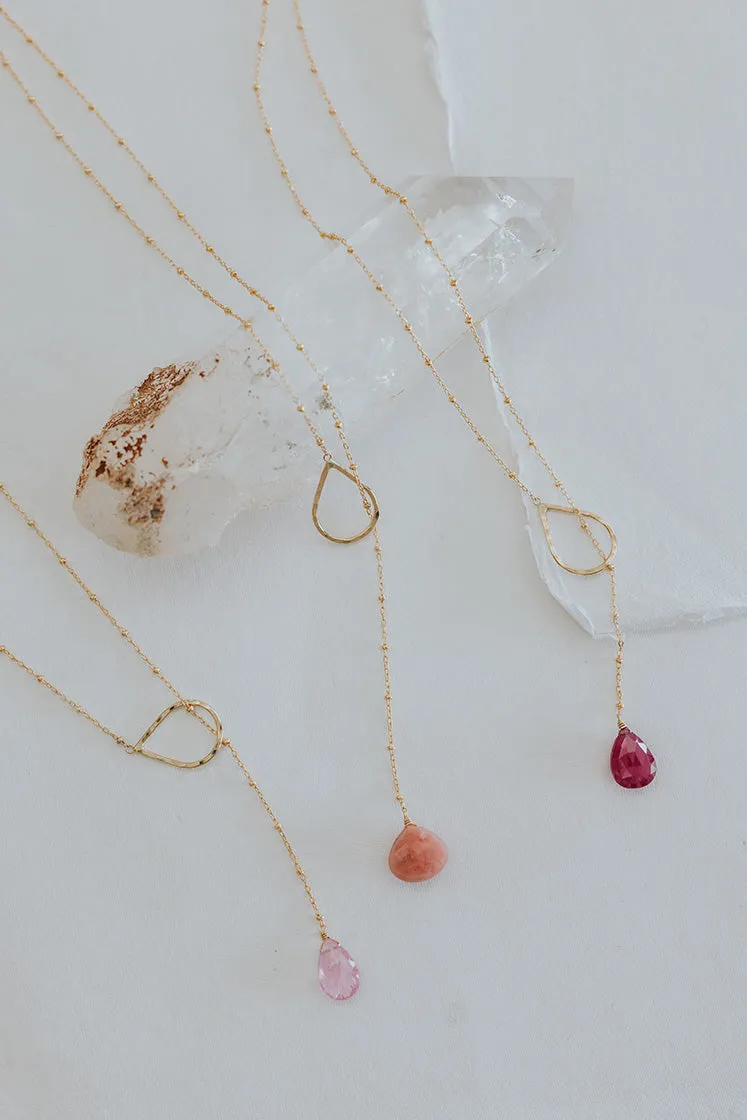 Lariat Necklace - Pink Sapphire