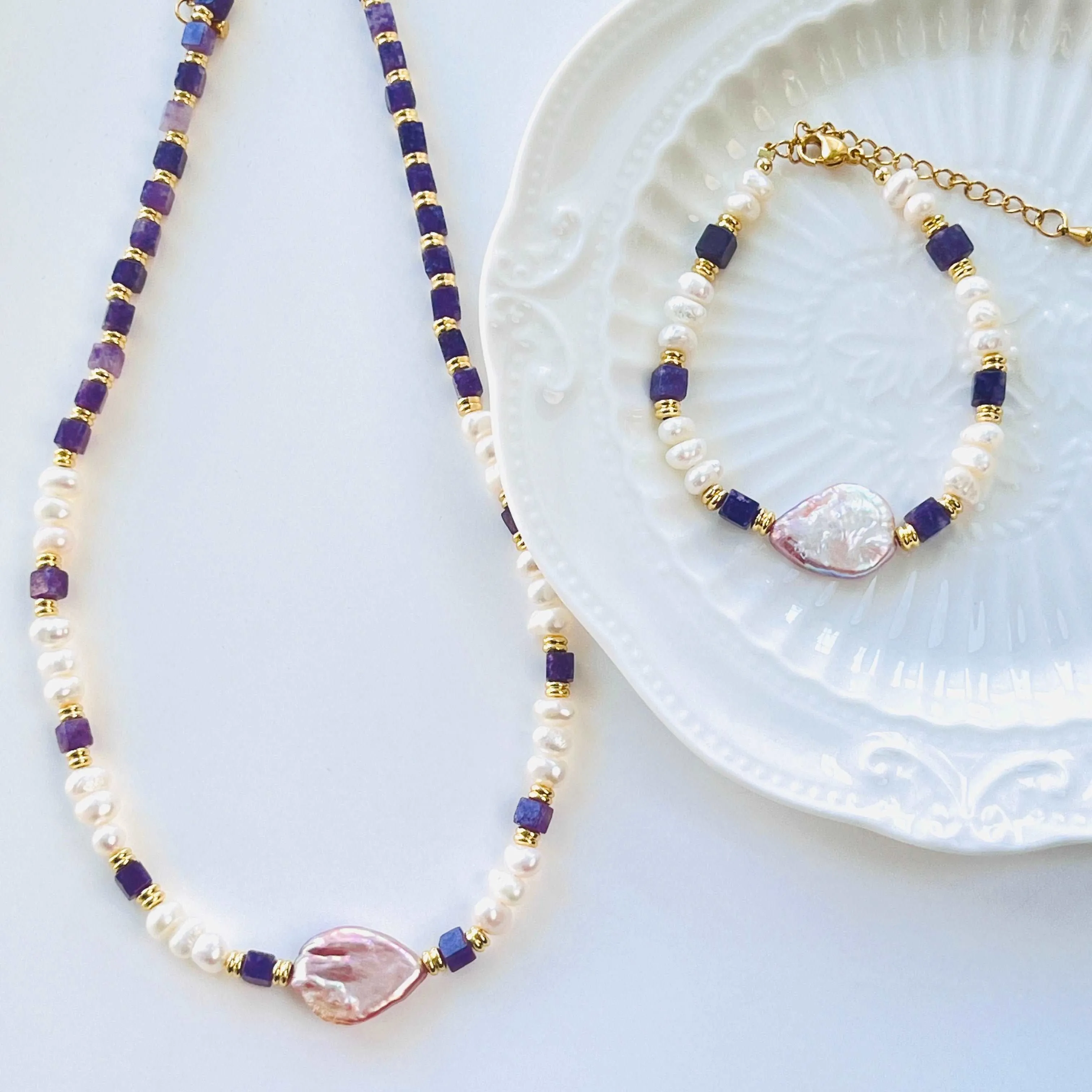 Lavender Freshwater Pearl Necklace