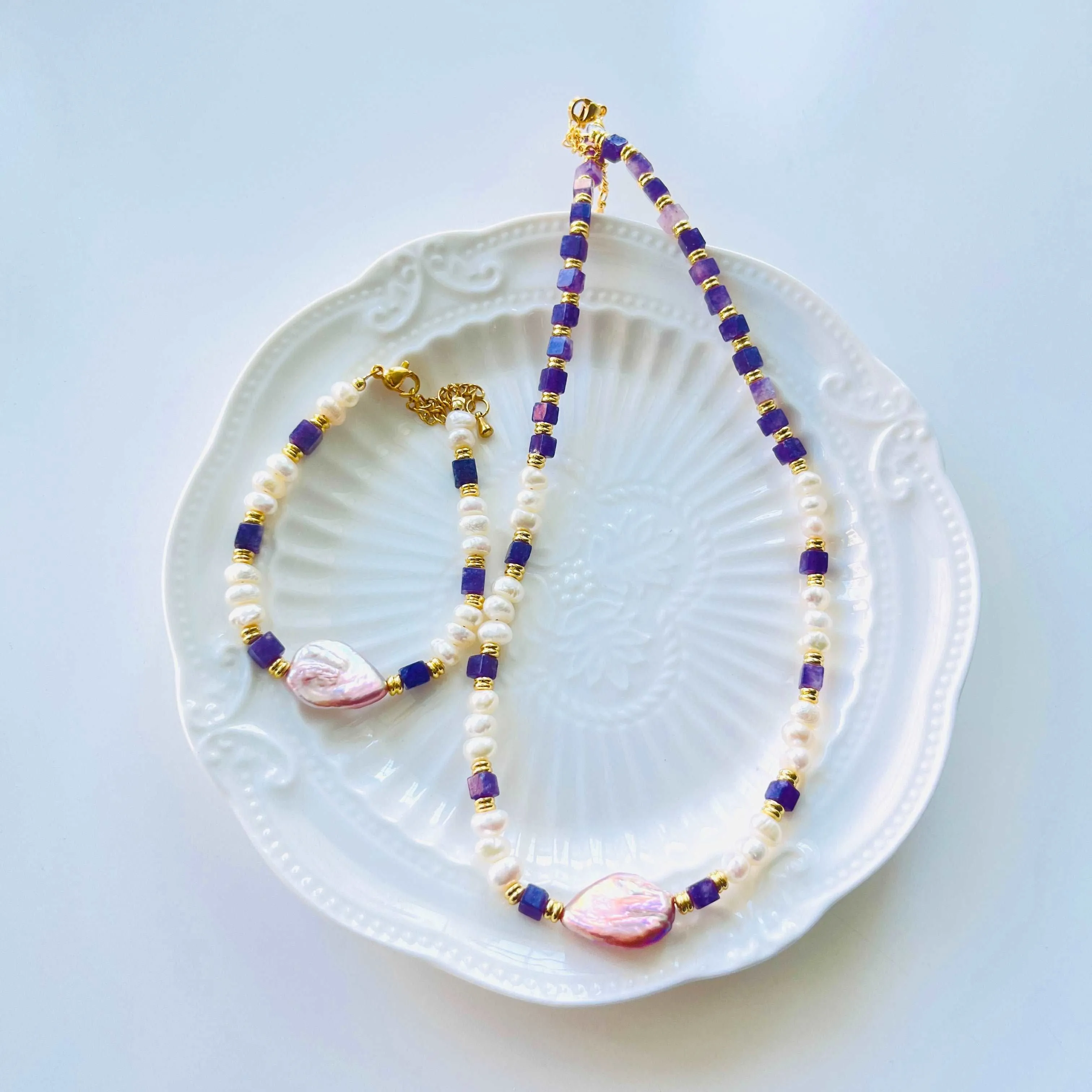 Lavender Freshwater Pearl Necklace
