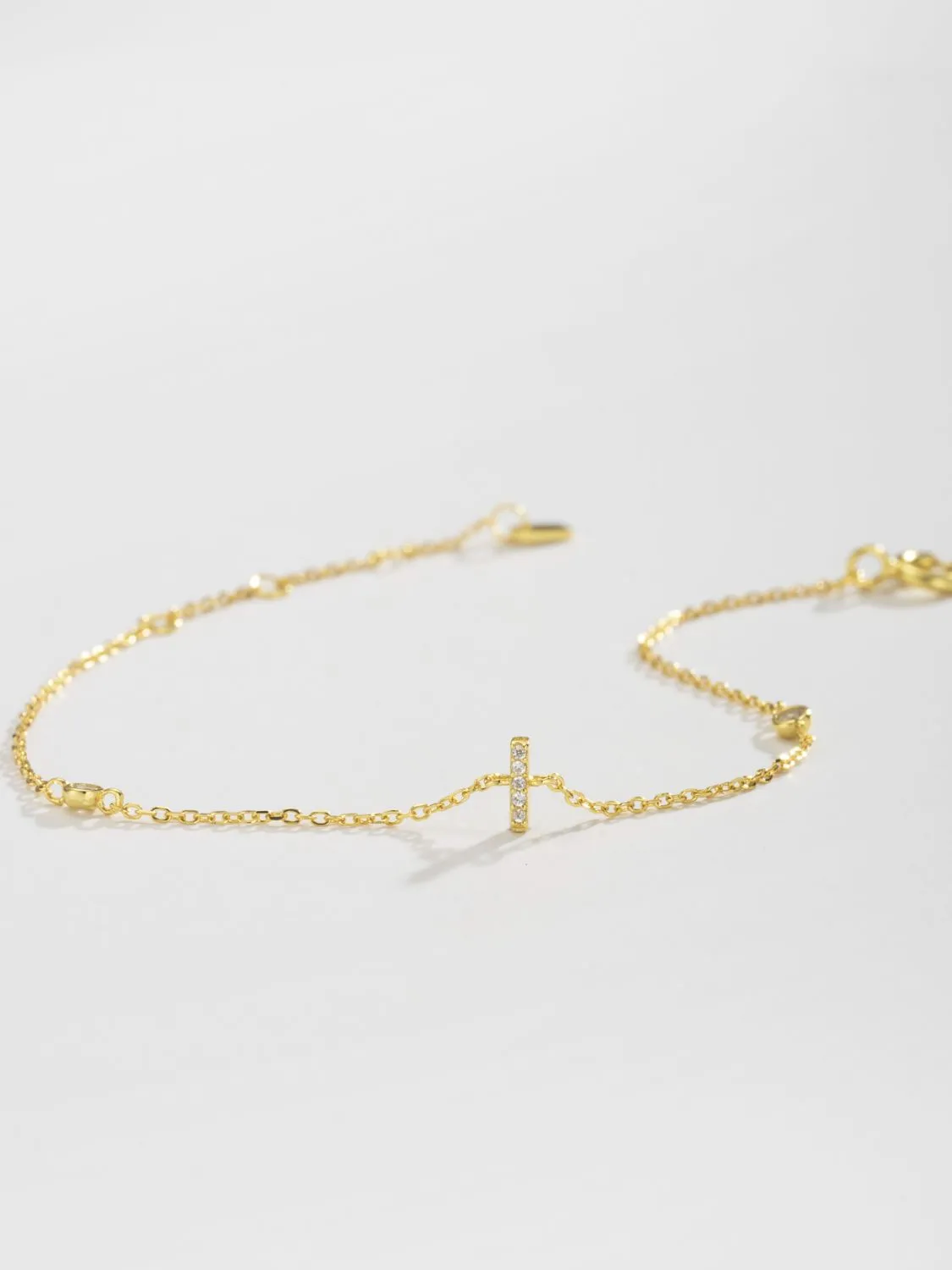 Letter Initial Bracelet, 925 Sterling Silver Bracelet, G To K Cubic Zirconia Letter Bracelet