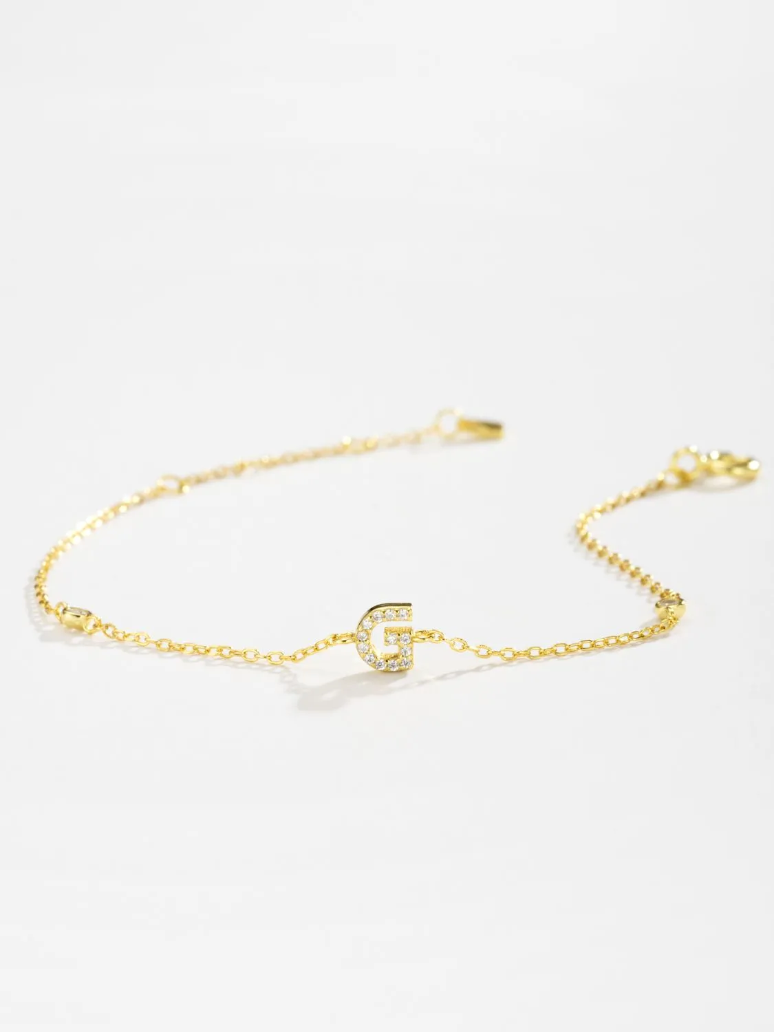 Letter Initial Bracelet, 925 Sterling Silver Bracelet, G To K Cubic Zirconia Letter Bracelet
