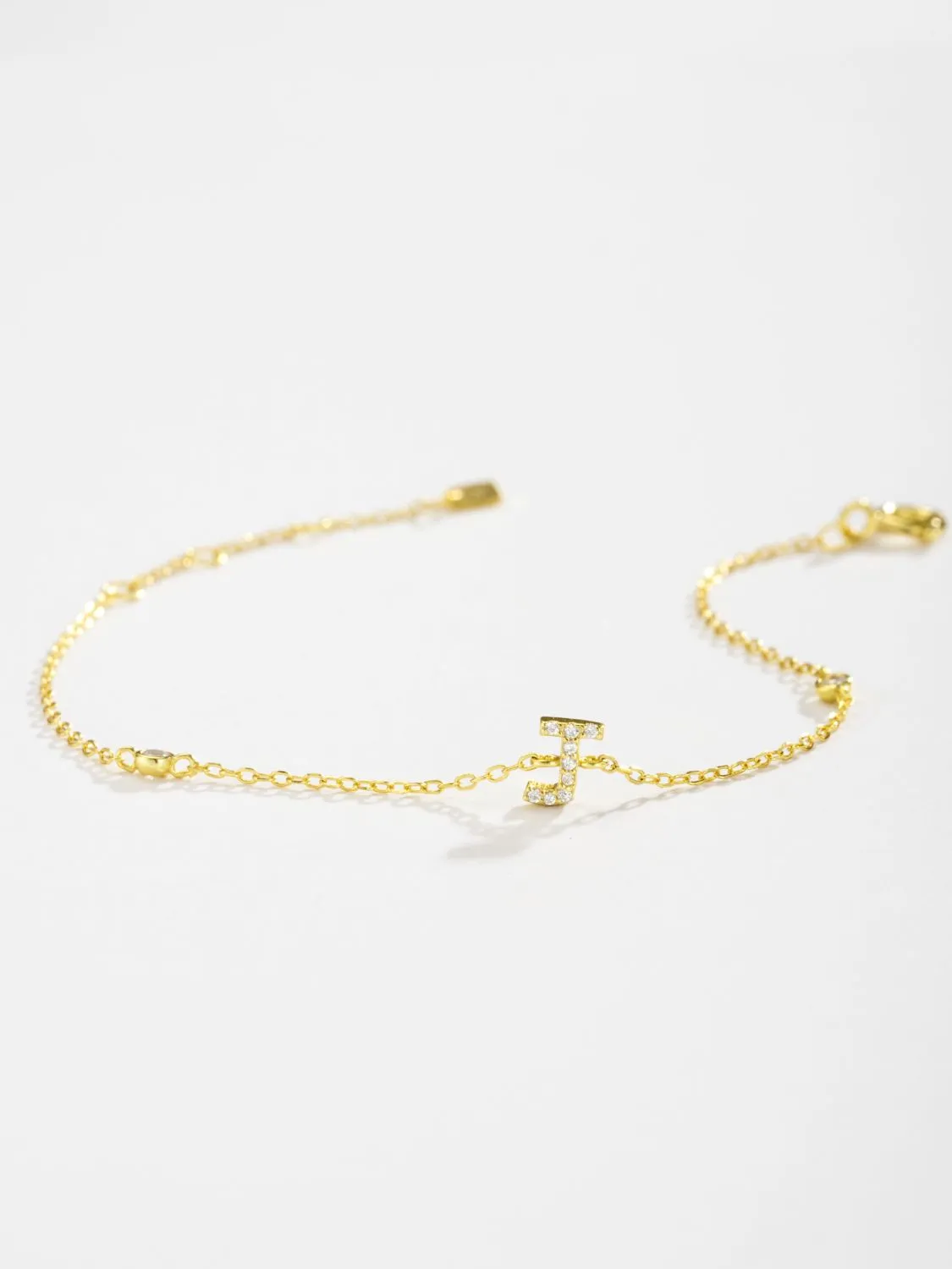 Letter Initial Bracelet, 925 Sterling Silver Bracelet, G To K Cubic Zirconia Letter Bracelet