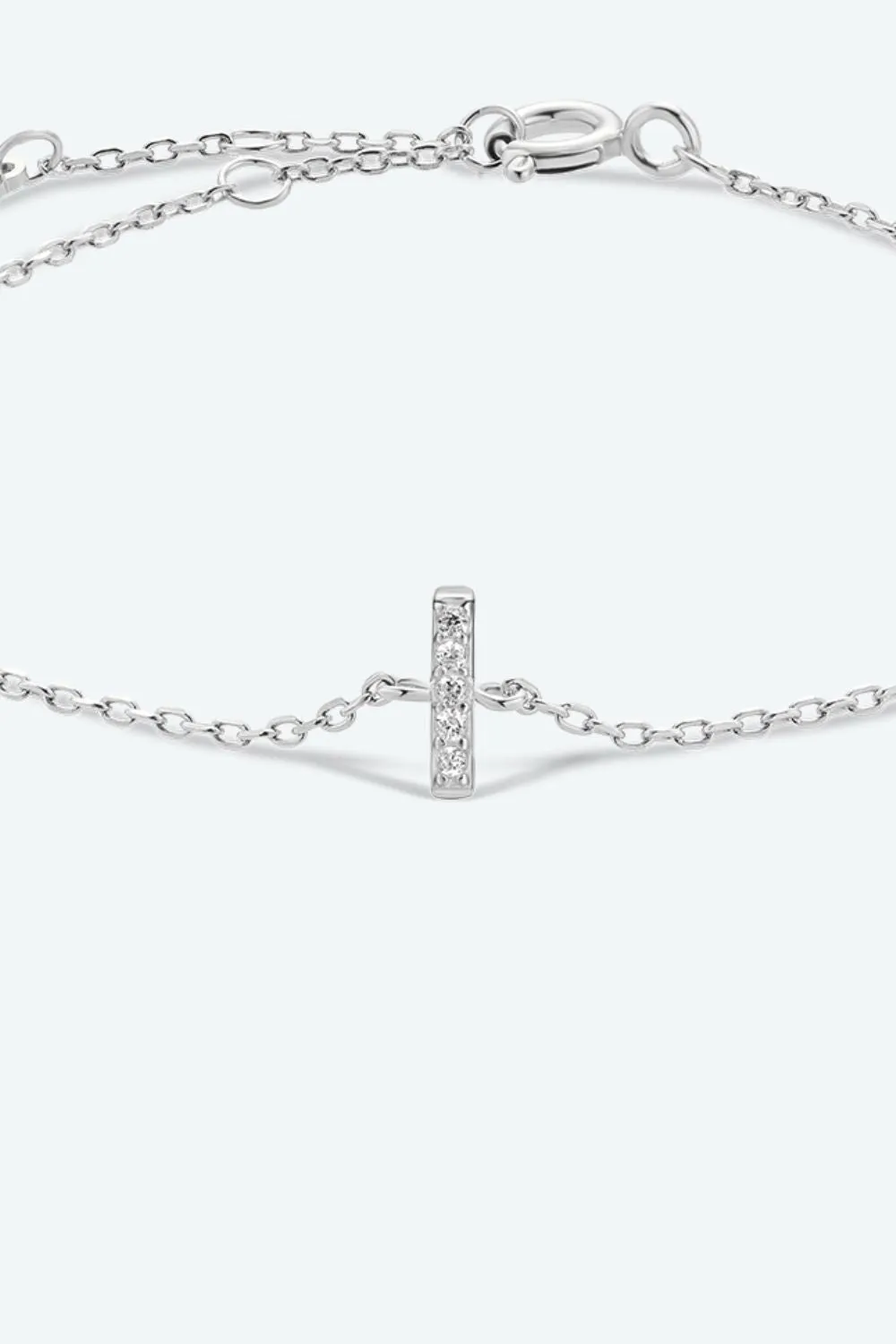 Letter Initial Bracelet, 925 Sterling Silver Bracelet, G To K Cubic Zirconia Letter Bracelet