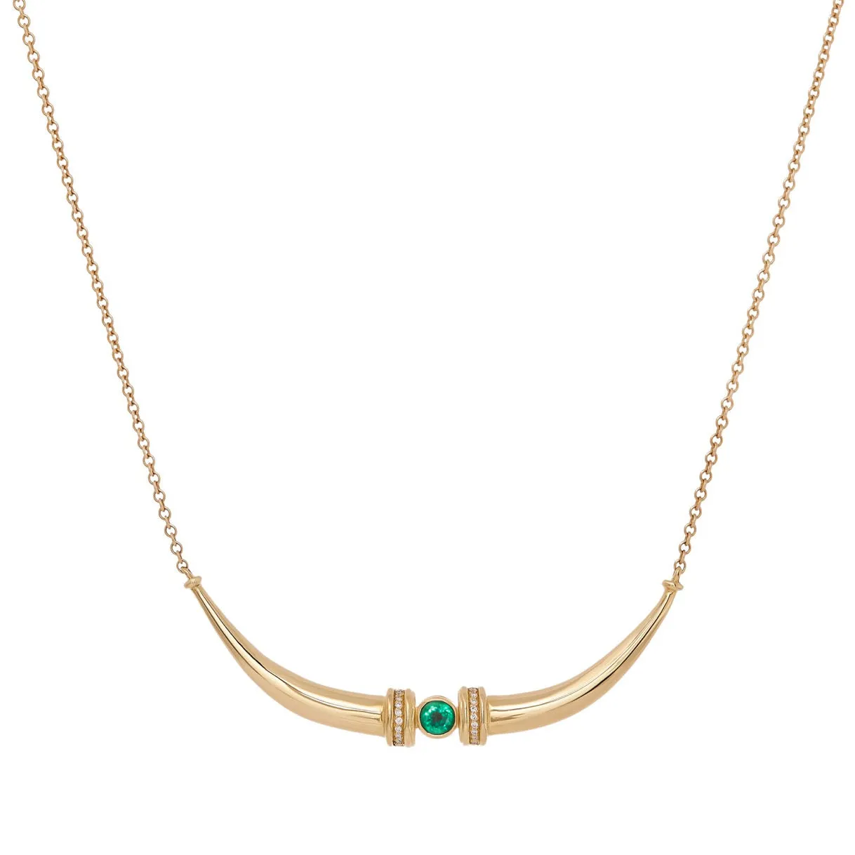 Leya Necklace - Emerald and Diamond