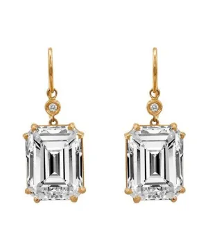 Lisa Nik Octagon Earrings with Diamonds (Multiple Colors!)