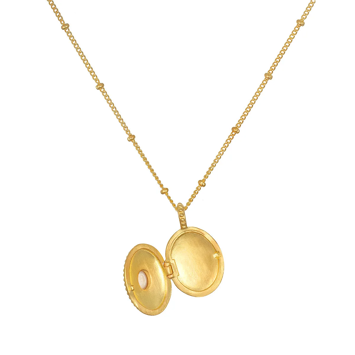 Lotus Pearl Birthstone Locket Necklace - June