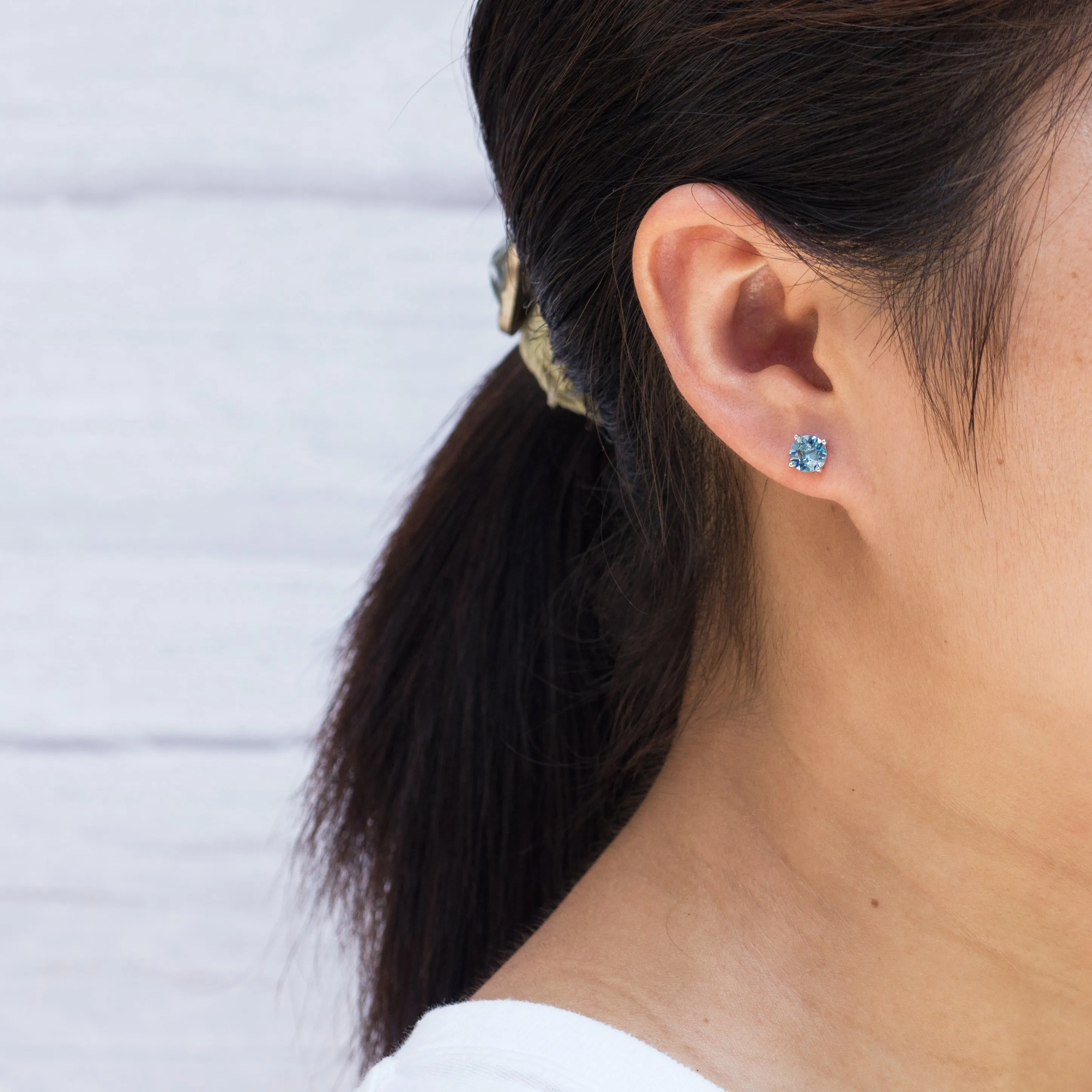 March (Aquamarine) Birthstone Necklace & Earrings Set Created with Zircondia® Crystals