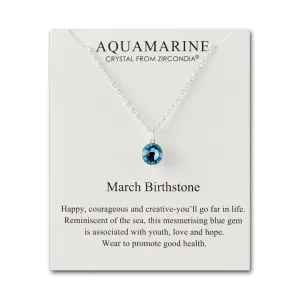 March (Aquamarine) Birthstone Necklace Created with Zircondia® Crystals