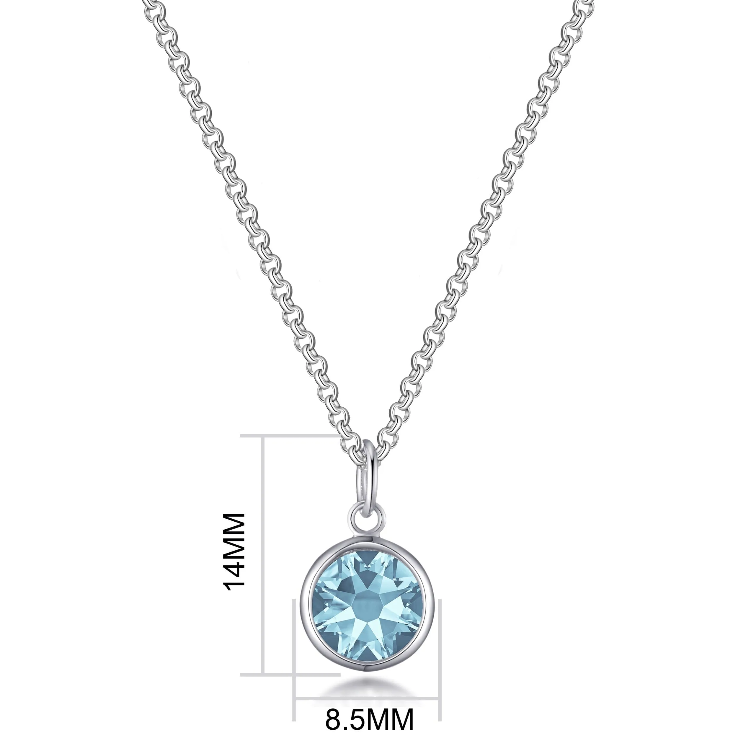 March (Aquamarine) Birthstone Necklace Created with Zircondia® Crystals