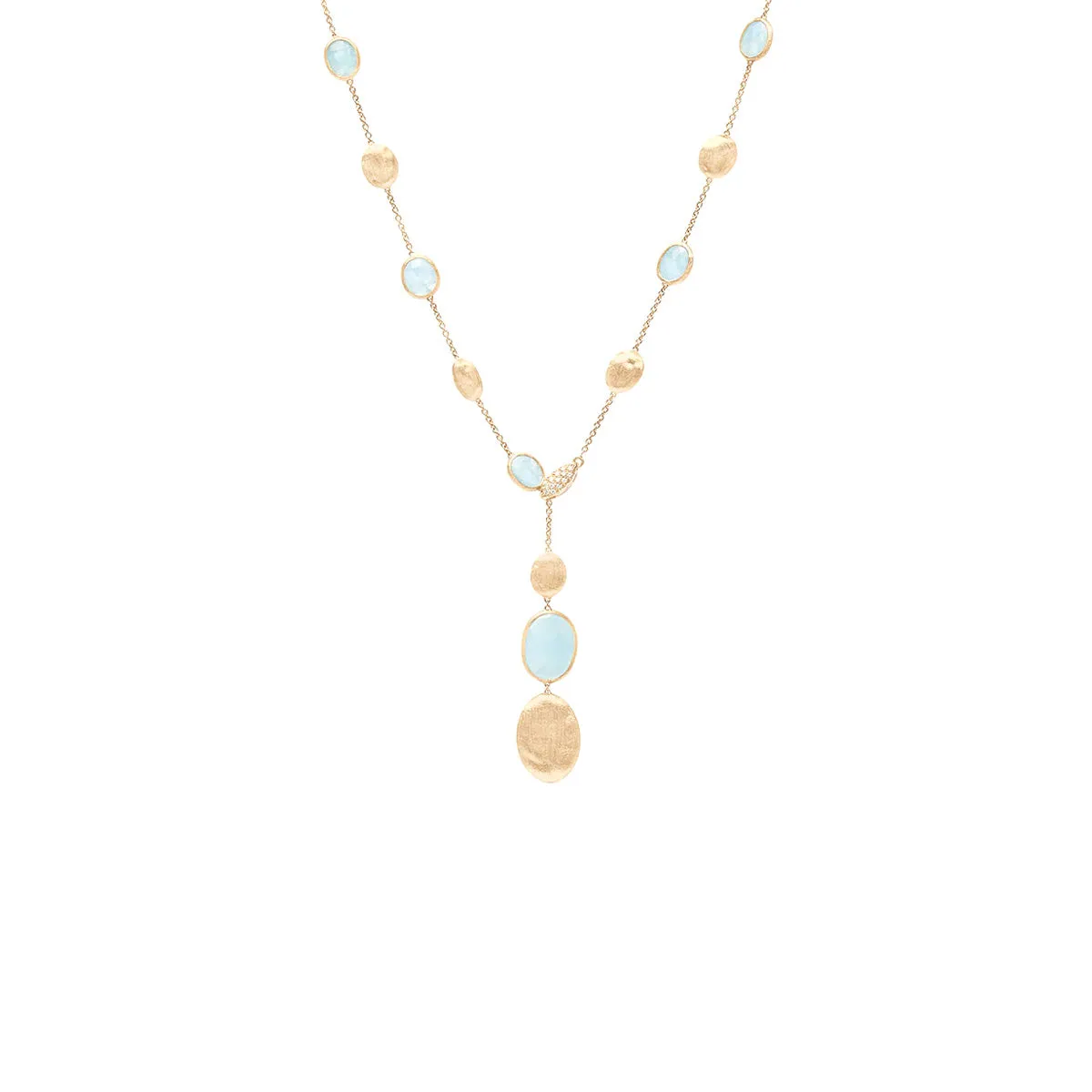 Marco Bicego Siviglia Aquamarine & Gold Lariat Necklace