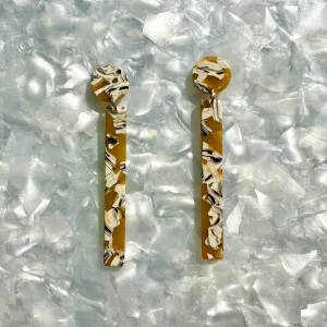 Matchstick Drop Earrings in Amber