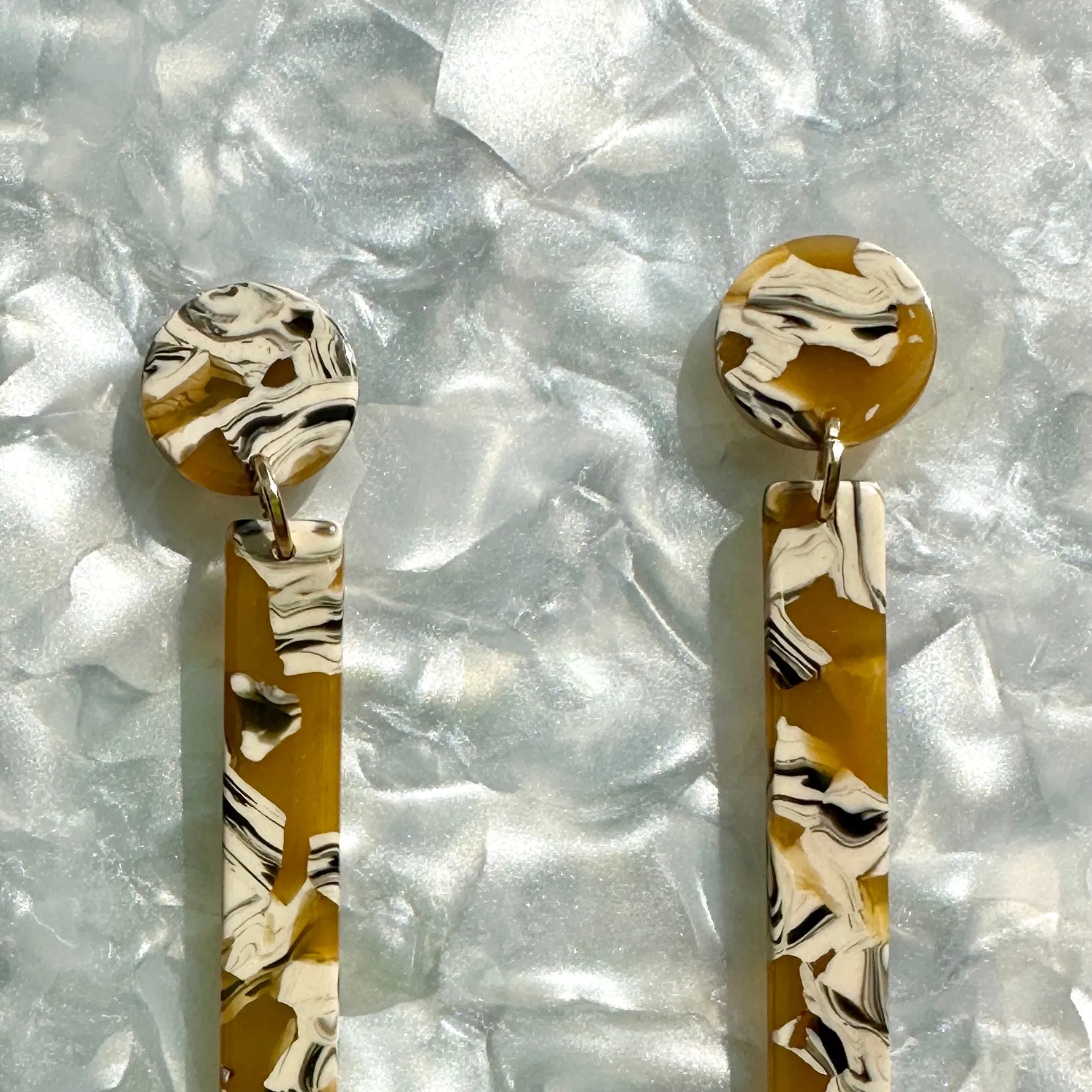 Matchstick Drop Earrings in Amber