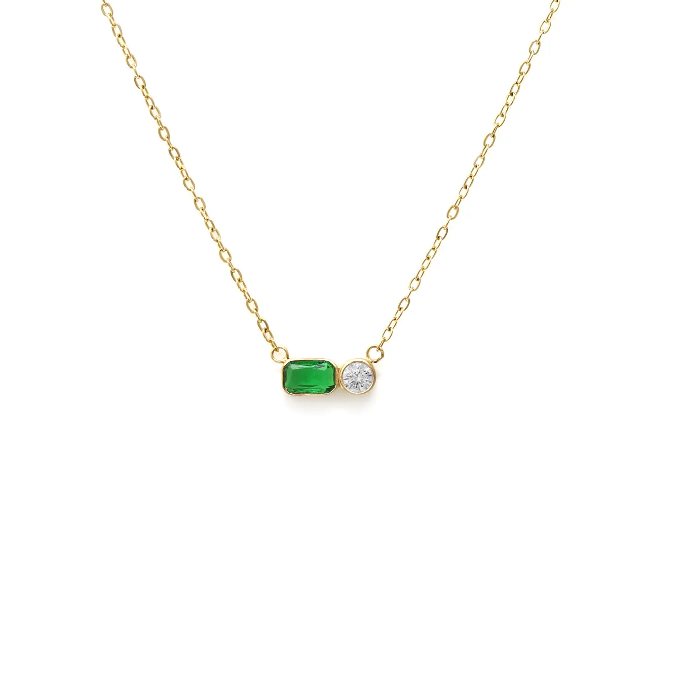 May Emerald Birthstone Gift Set - Yellow Gold