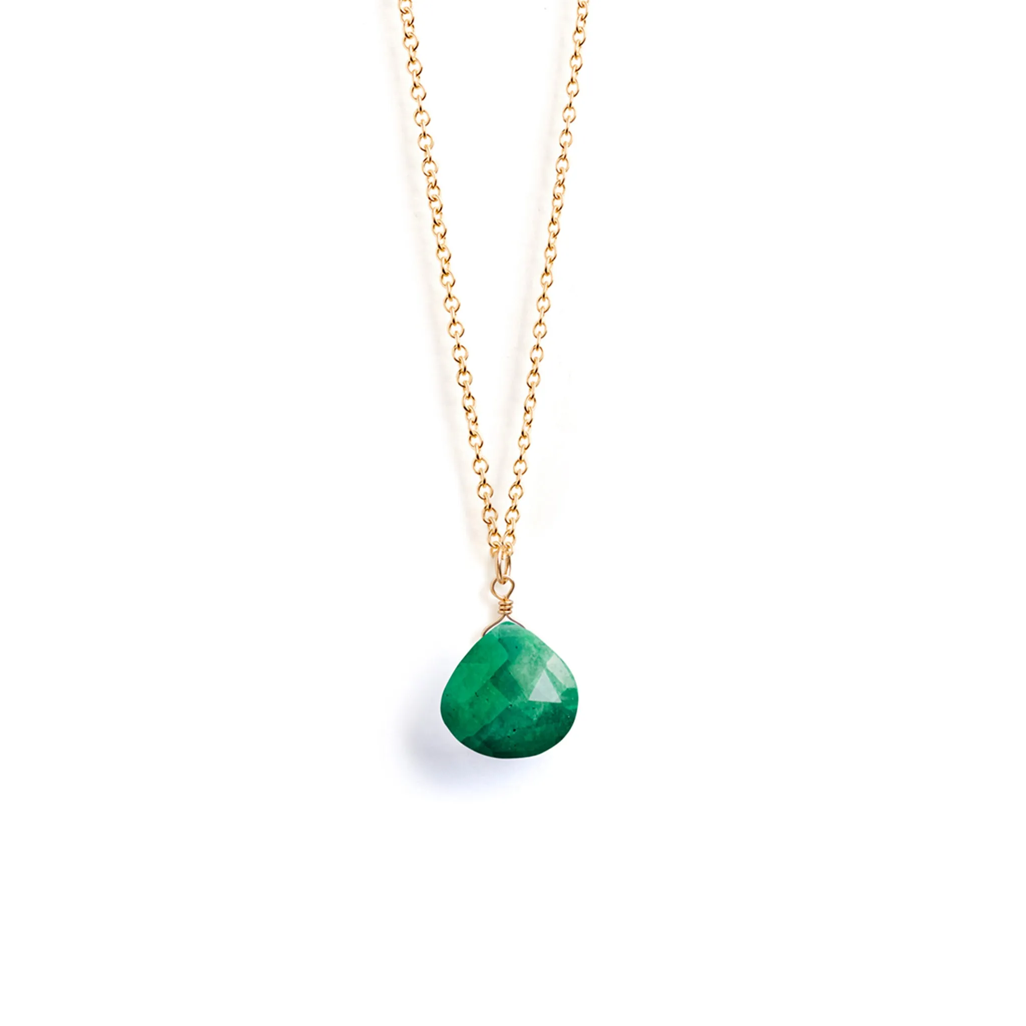 May Emerald Birthstone Necklace
