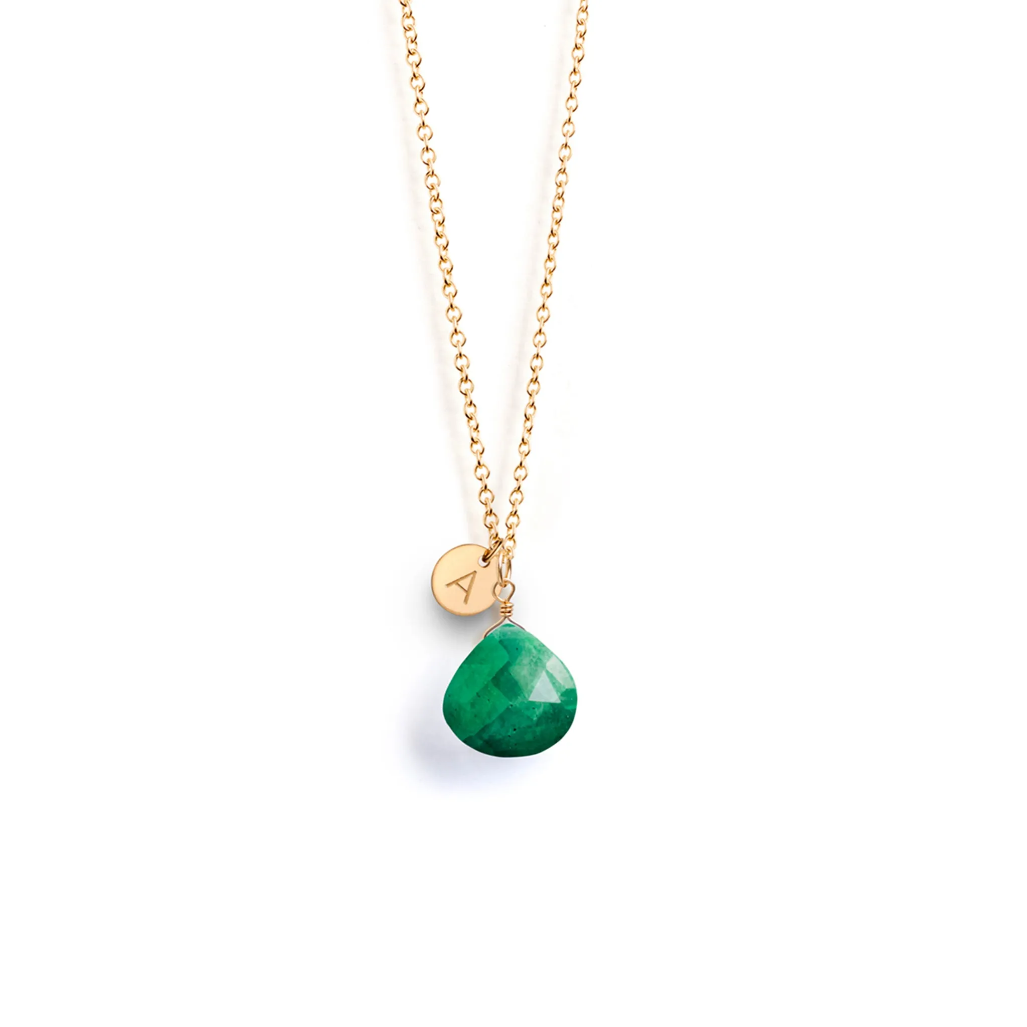 May Emerald Birthstone Necklace