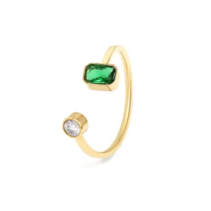 May Emerald Birthstone Ring - Yellow Gold
