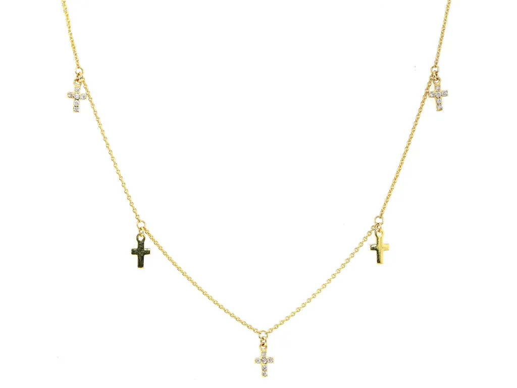 Mini Multi Cross Necklace