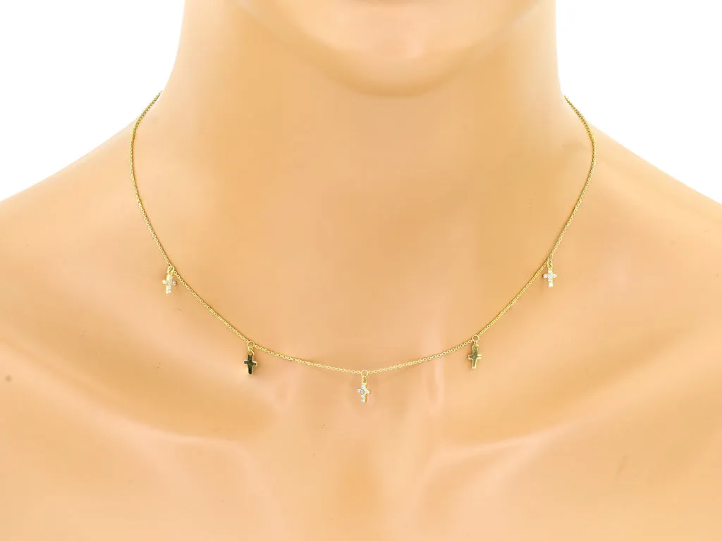 Mini Multi Cross Necklace