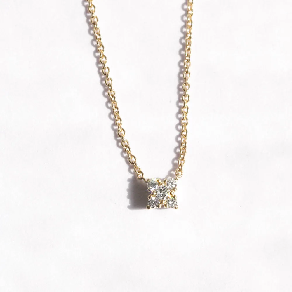 Mini Valentina Gold Necklace White Diamonds