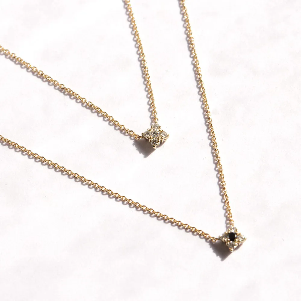 Mini Valentina Gold Necklace White Diamonds