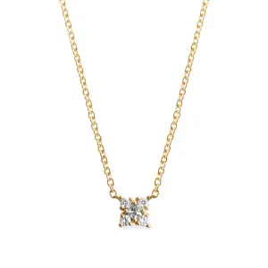 Mini Valentina Gold Necklace White Diamonds