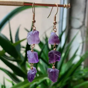 Natural Crystal Quartz Dangle Earrings
