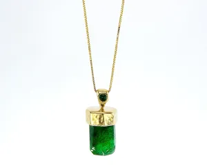 Natural Emerald 14K gold pendant