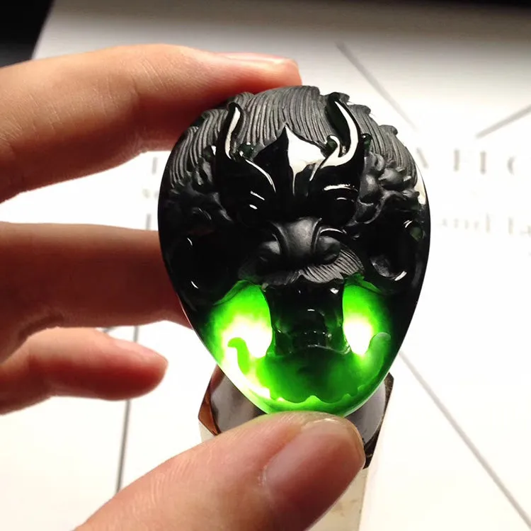 Natural Jade Pendant Jadeite Dragon Pendant PT476