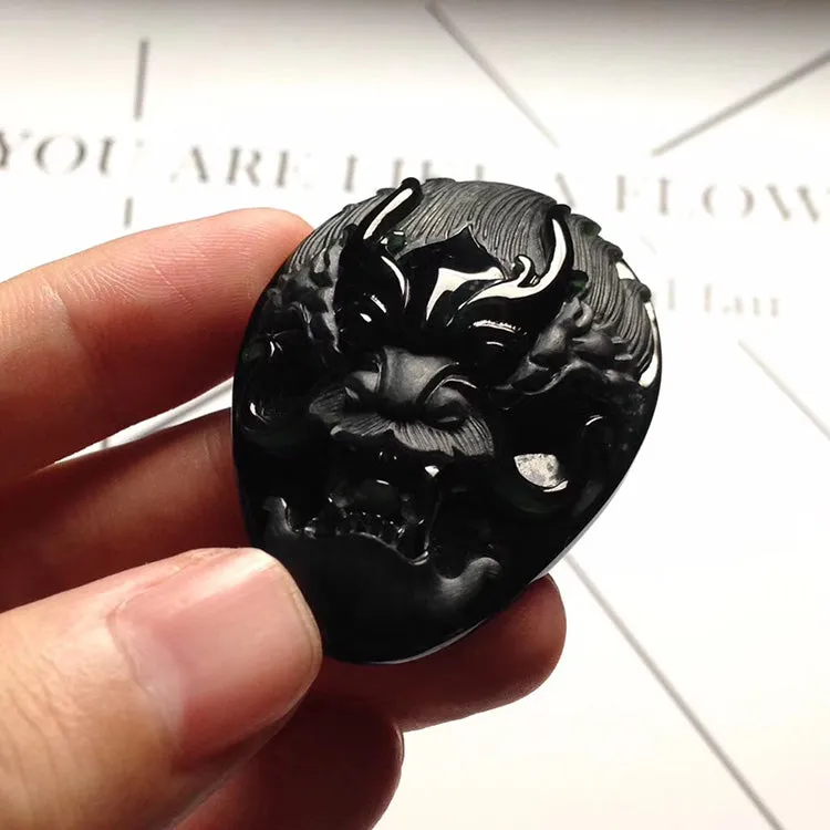 Natural Jade Pendant Jadeite Dragon Pendant PT476