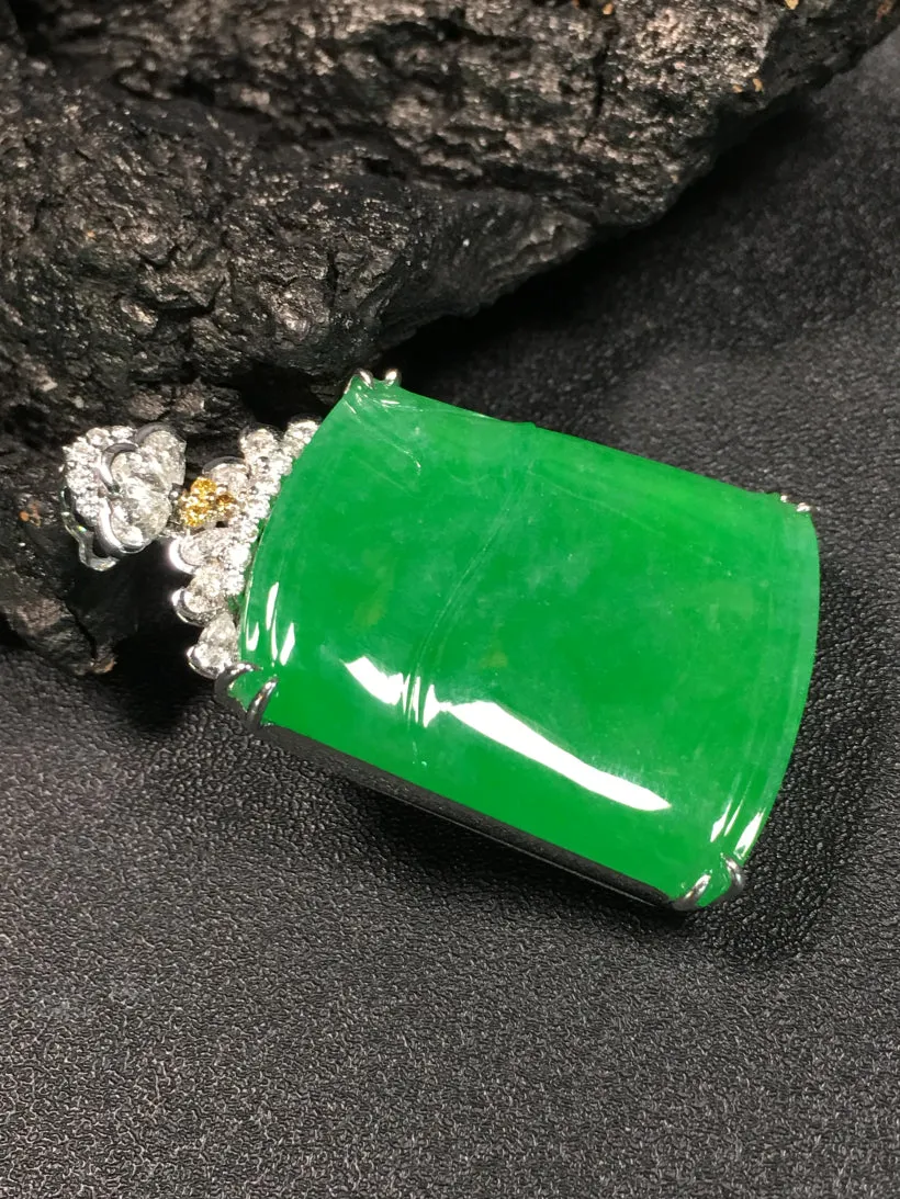 Natural Jade Pendant Jadeite Gold Pendant PT259