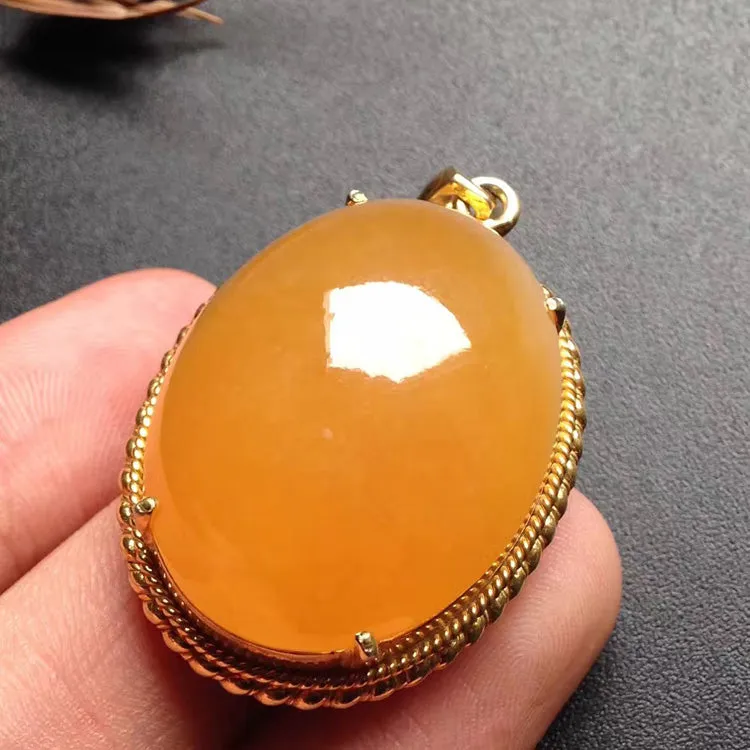 Natural Jade Pendant Jadeite Gold Pendant PT265